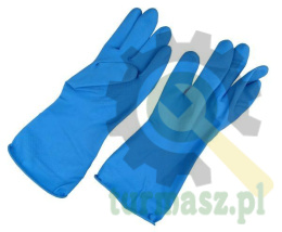 Rękawice ochronne gumowe flokowane niebieskie L 60g ogólne prace mechaniczne oraz rolnictwo i ogrodnictwo ( sprzedawane po 12 )