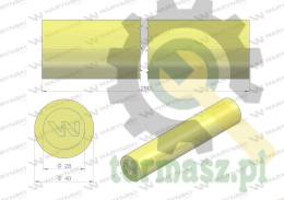 Amortyzator poliuretanowy walec 40x200 WARYŃSKI ( sprzedawane po 4 )