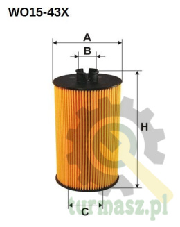 Wkład filtra oleju WO15-43X Sędziszów