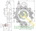 Rozdzielacz hydrauliczny sześciosekcyjny (6) 80L