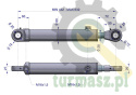 Cylinder hydrauliczny (siłownik) CJF-50/28/200 (sworzeń 25mm) krokodyl Tur