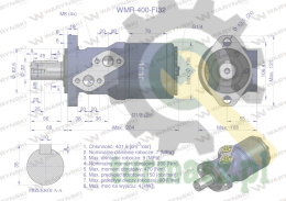 Silnik hydrauliczny orbitalny WMR 400 cm3/obr z wałkiem fi 32mm (70 bar / max.110 bar) Waryński