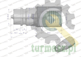 Szybkozłącze hydrauliczne wtyczka M18x1.5 gwint wewnętrzny EURO (ISO 7241-A) Waryński