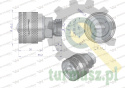 Komplet - zawór wtyczka M22x1.5 skręcane (50490030) z gwintowaną pokrywą/osłoną aluminiową Waryński