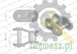 Półogniwo łańcucha przemysłowe P24AH-1 ANSI A 120H (R1 1.1/2) Waryński ( sprzedawane po 2 )