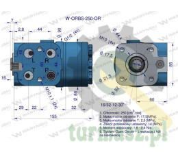 Orbitrol hydrauliczny W-ORBS-OR 315 cm3/obr z zaworami (System Open Center - z reakcją z kół na kierownicę) Waryński