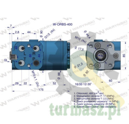 Orbitrol hydrauliczny W-ORBS 400 cm3/obr z zaworami (System Open Center - bez obciążenia) Waryński